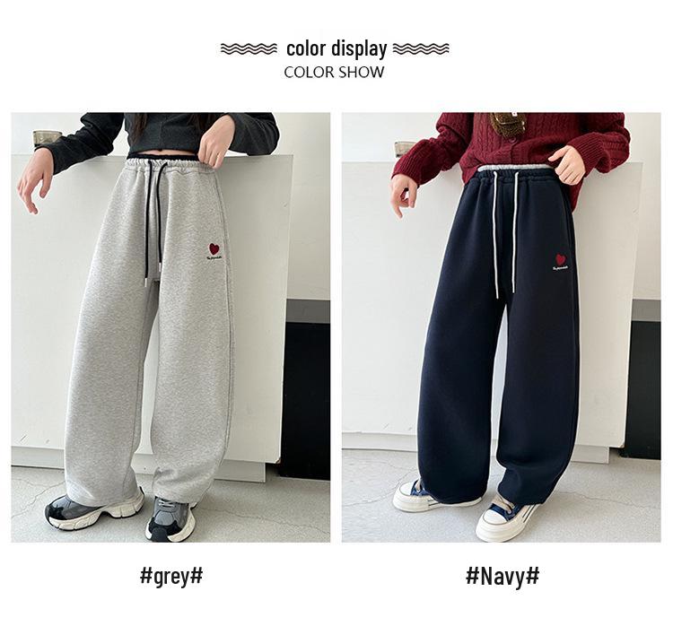 Girls' Fleece-Lined Winter Sweatpants - 2025 Collection for Ages 8-15, Warm and Stylish Casual Pants for Kids and Teens