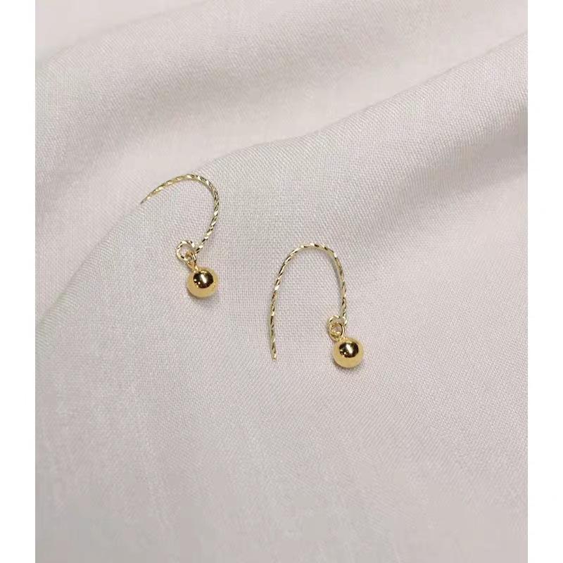 Full-Body S925 Sterling Silver Lucky Beads Earrings Women's Design Light Luxury Personalized and Simple Earrings Anti-Allergy
