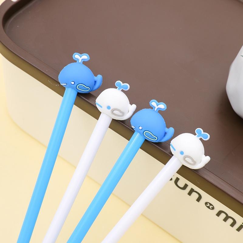4 Pcs Cute Cartoon Water Whale Modeling Neutral Pen Creative Student Office Water Pen Black Signature Pen Stationery