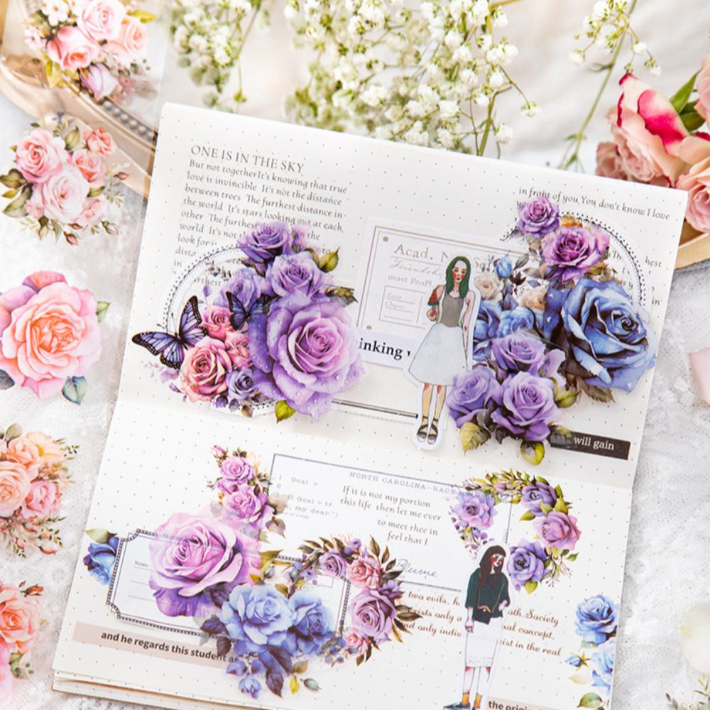 Växt- och blomsterälskare PET Washi-tejp Mr.Paper Klistermärkeset 8 Stilar Dekorativ Tejp