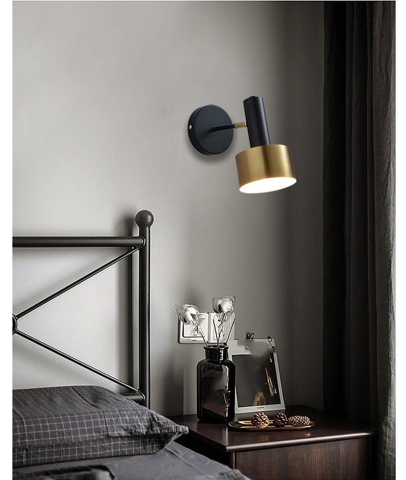 Nordic Minimalist Metal Wall Lamp for Bedroom, Living Room, and Hotel Rooms