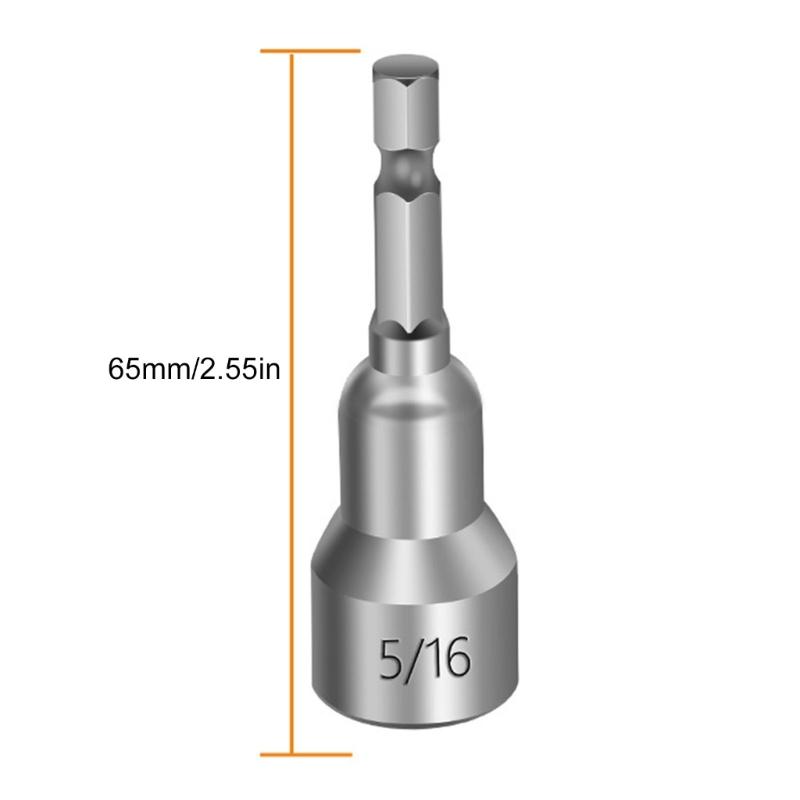 1/4"Socket Strong Magnetic Hexagons Nut Driver for Stable Drilling for DIY Projects Easily Fit Into Various Condition
