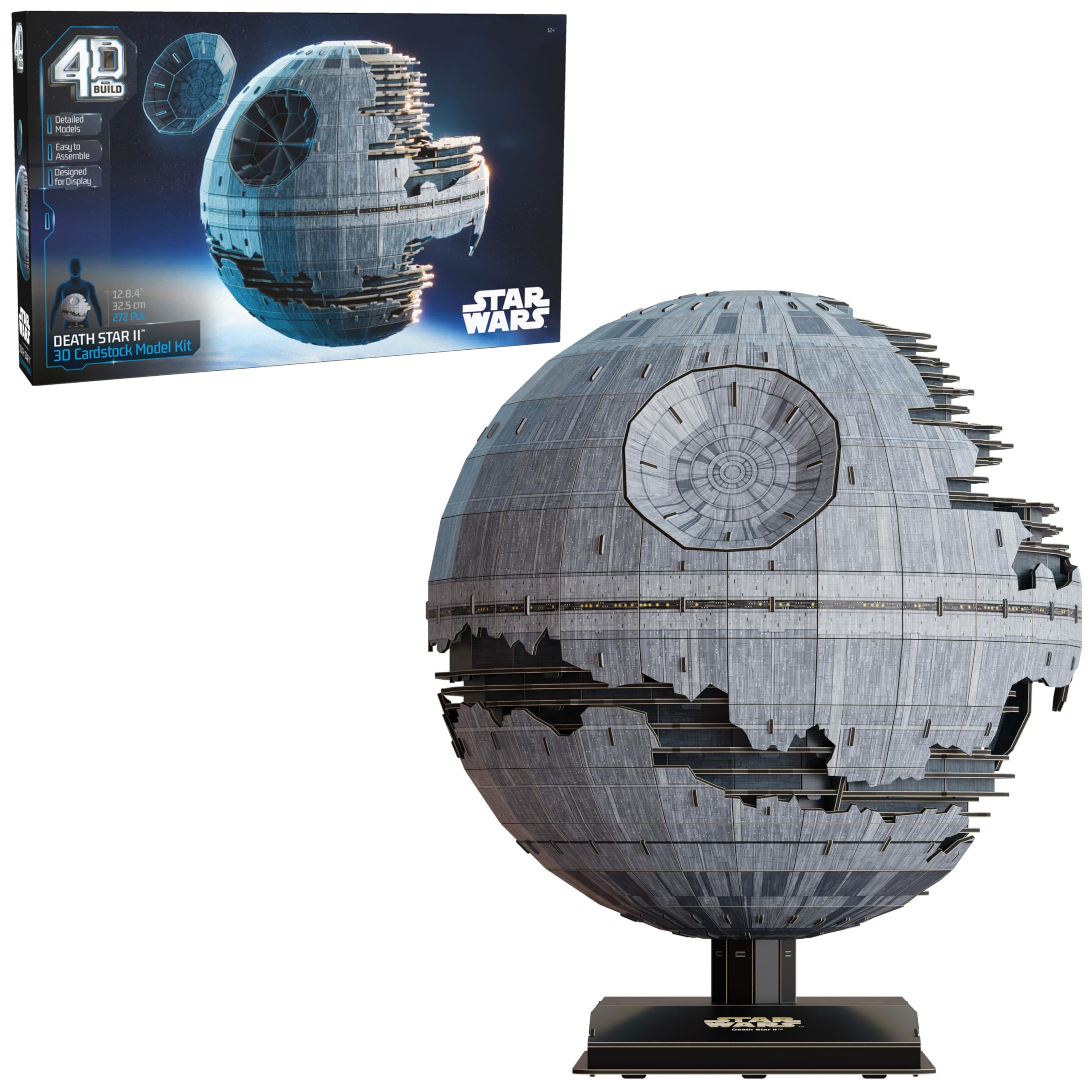 

4D Build Star Wars Deluxe Death Star II Cardstock 3D Model Kit, Star Wars Gift, Fan & Collectible Toy for Adults & Teens, Ages 12+