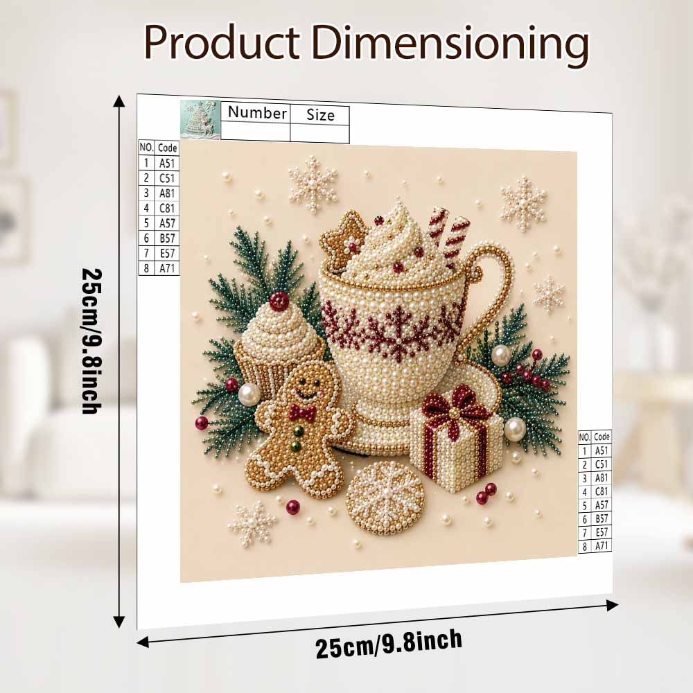 Perlenmalerei Weihnachts-Kunst-Set Lebkuchenbecher Schneeflocke Geschenk DIY Heimdeko Malerei