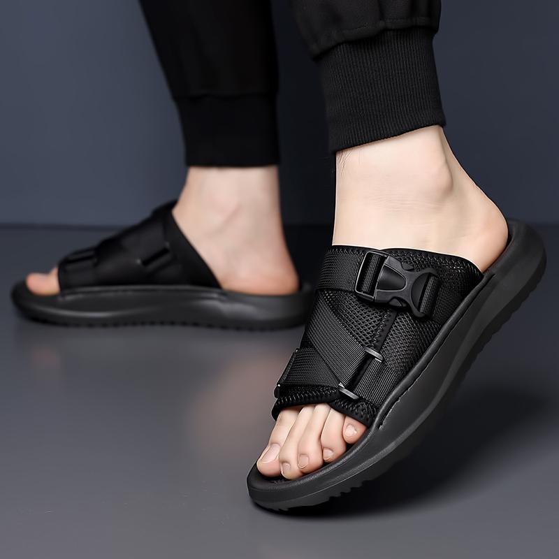 Fashion Lightweight Soft Sole Walking Shoes New Men's Breathable Mesh Slippers Comfortable Beach Sandals Non-Slip Outdoor Slides Flats