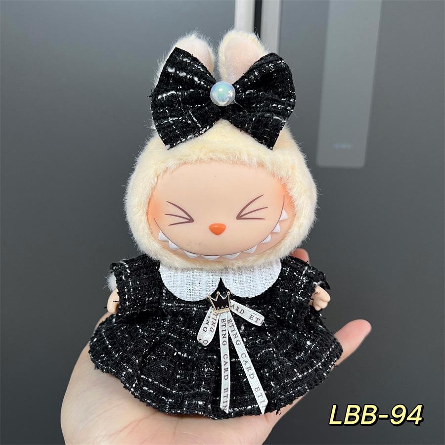 Can Wear Baby Clothes, Enamel Labubu 17cm Dolls Cute Dress-up Casual Suits Skirts Plush Clothes