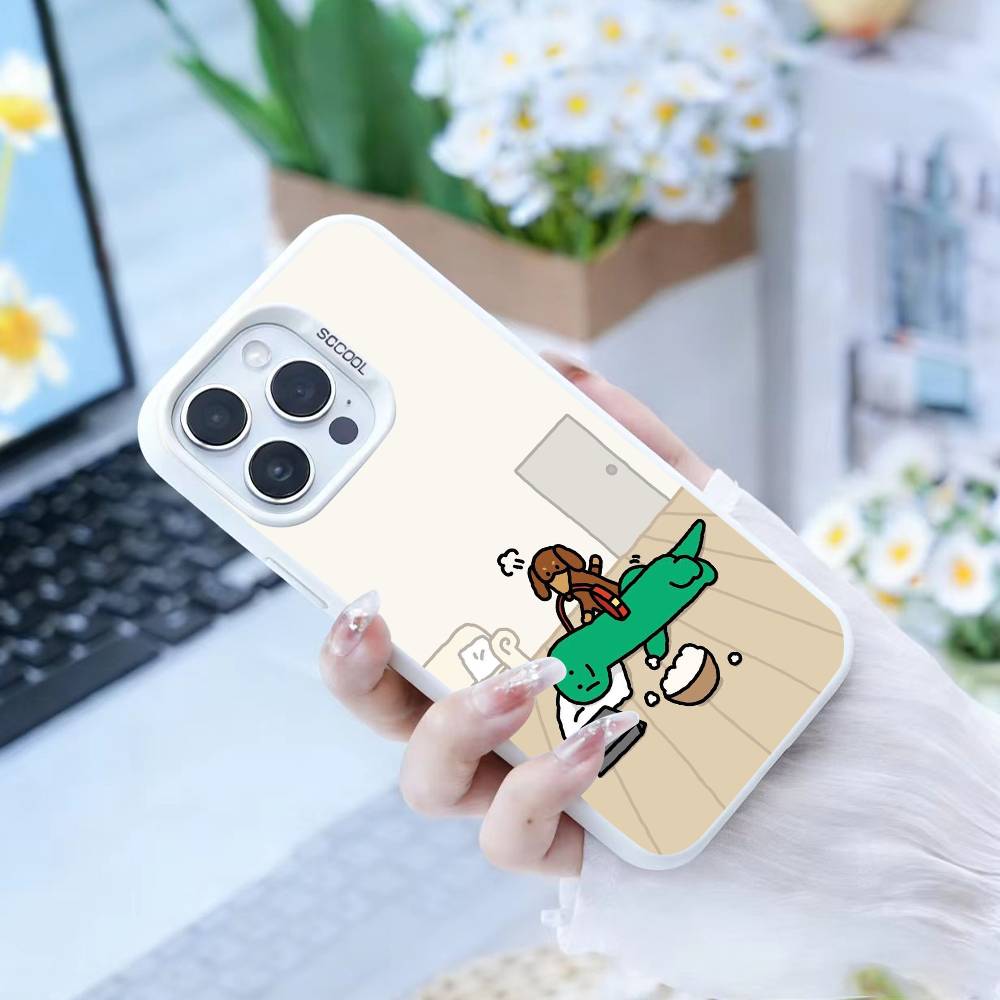 JOGUMAN Studio Dinosaurier Cut Handyhülle Für iPhone 17,16,15,14,13,12,Pro MAX Schwarz Matt Stoßfeste Hülle