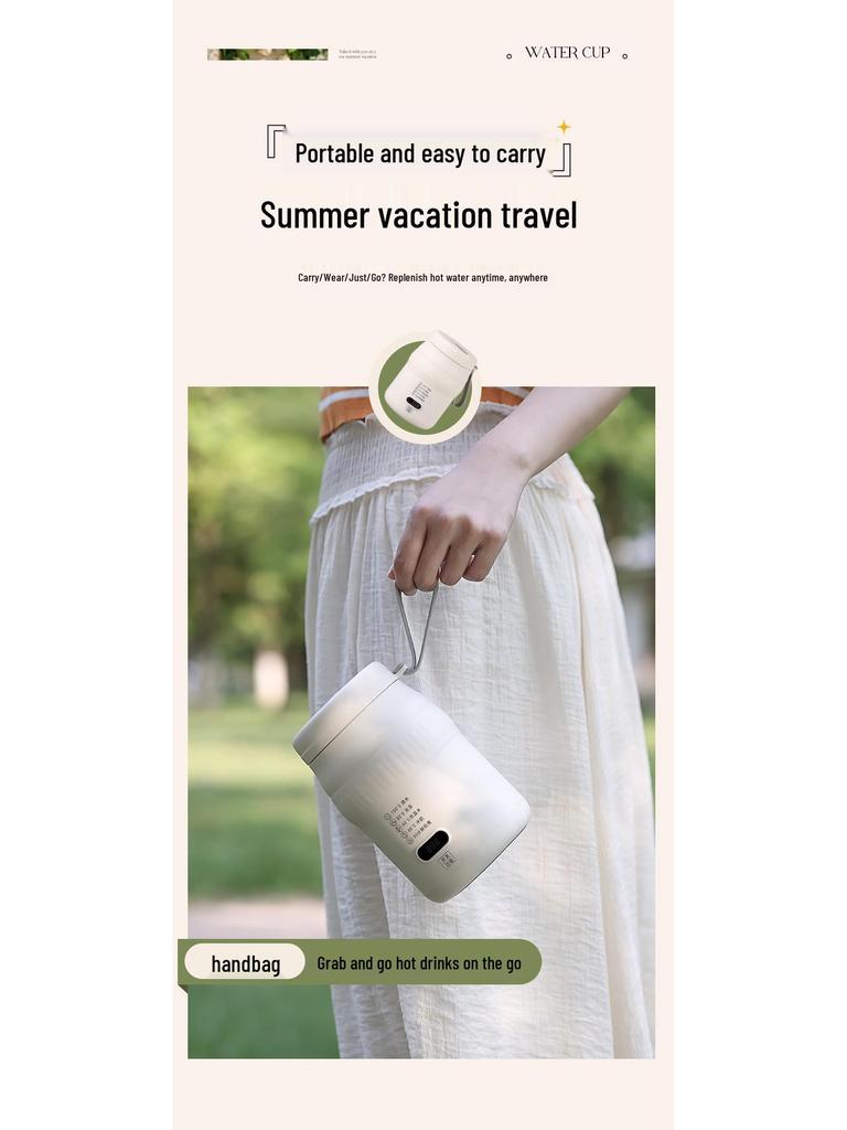 Portable Electric Heating Cup: Multi-functional Milk Warmer, Travel Kettle, and Office Hot Water Insulator