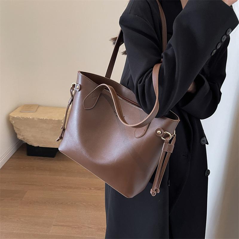 Velkokapacitní taška Dámská taška přes rameno Kožená taška Bucket Bag