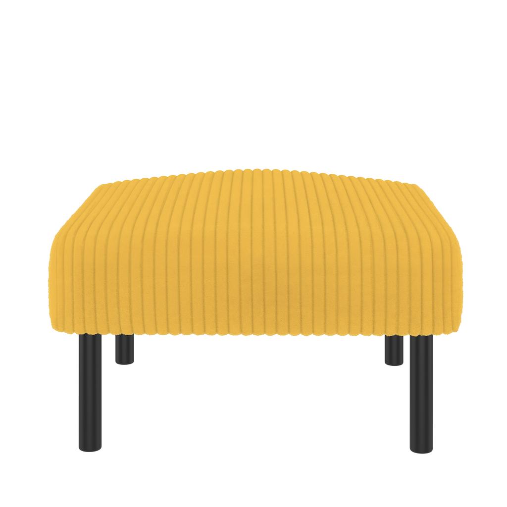 Hochwertiger Cord-Hocker mit Metallrahmen – Weicher Veloursbezug – Vielseitig als Fußhocker, Hocker oder Beistelltisch – Werkzeuglose Montage