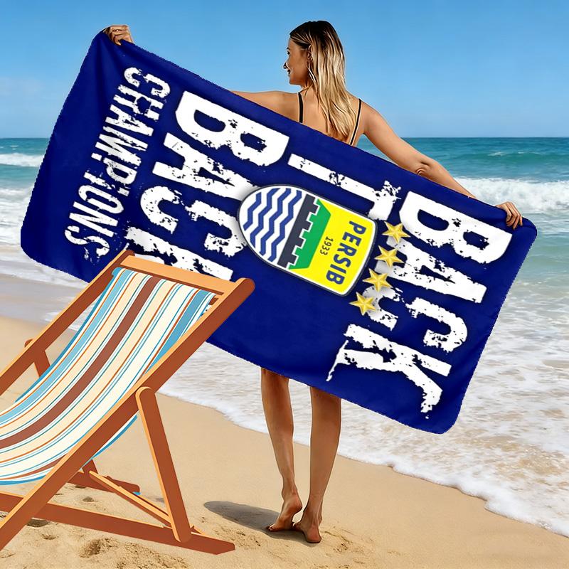 Persib Bandung Print Beach Towel, Large Soft Quick Dry Towel for Beach Camping Swimming