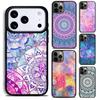 Indische Blume Henna Mandala Handyhülle für iPhone 17 16 15 Pro Max Air 14 13 12 11 Plus Stoßfeste Hülle