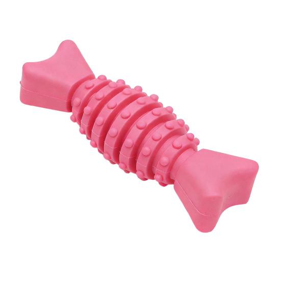 Pet Chew Toy Fish Bone Shape Food Grade TPR Spiral Texture Dog Boredom Buster Toy Food Grade Tear-resistant Dog Toy