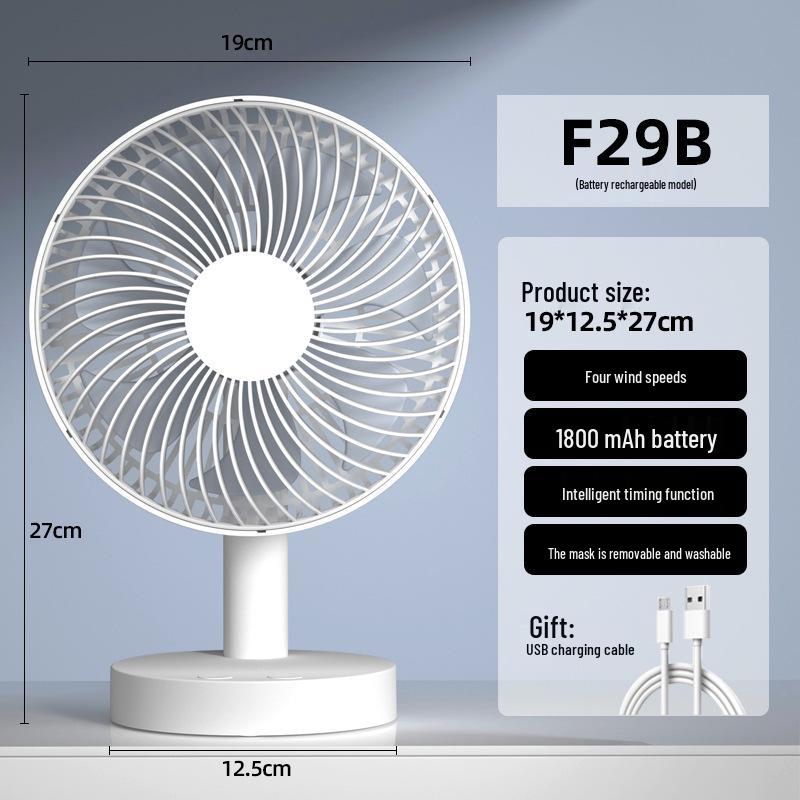 Rechargeable Portable Desktop USB Fan for Dormitory and Office Use