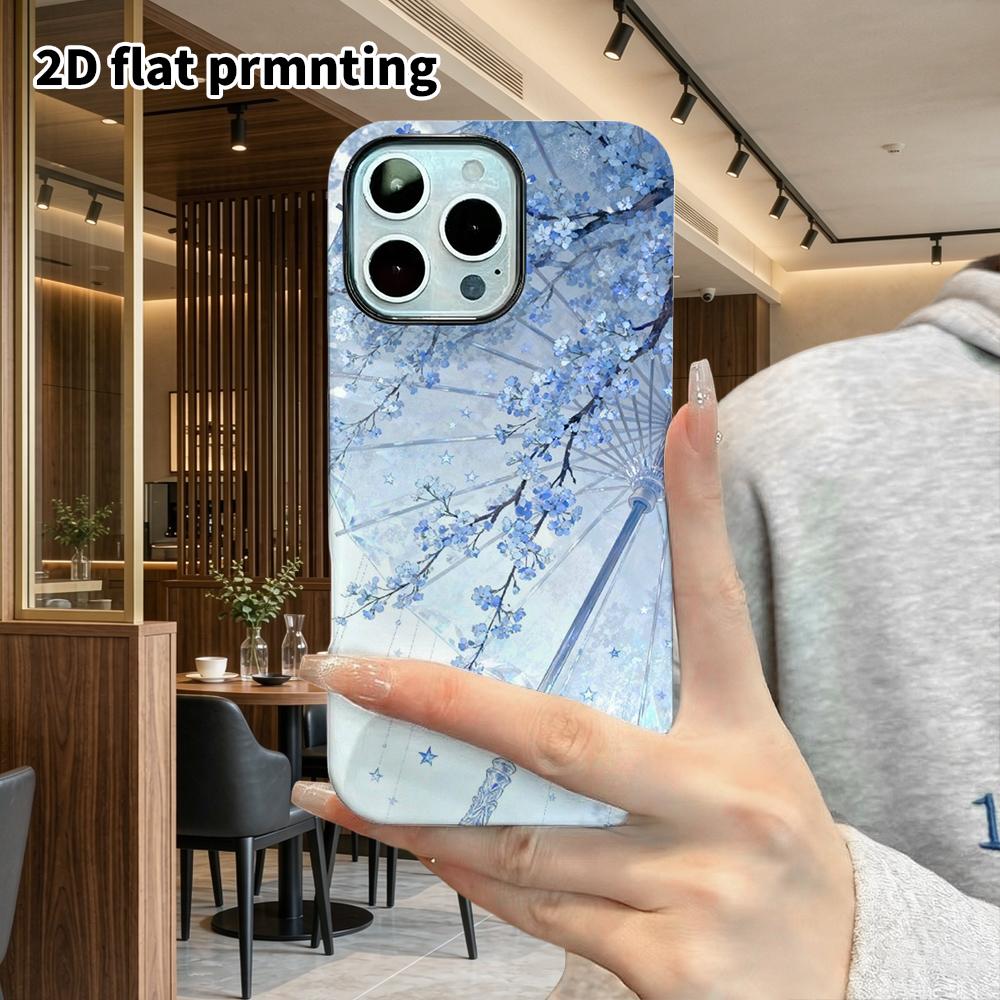 Phone Case: 2D flat suitable for iPhone 18 17 16 15 14 13 Pro film protective case, couple style, crystal oil paper umbrella, Christmas and Halloween