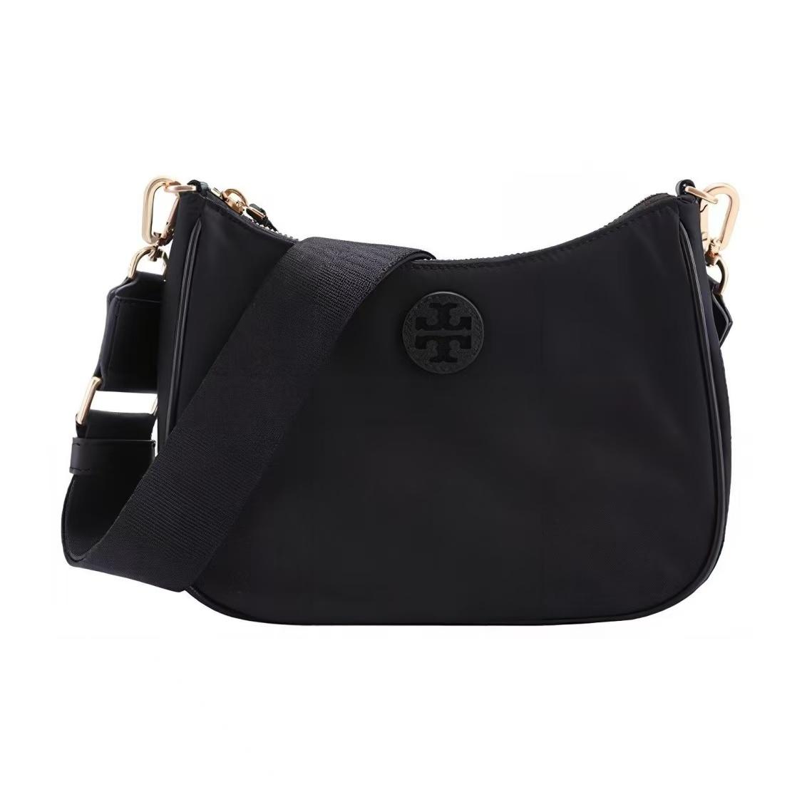

Tory Burch Web Series Adjustable Shoulder Strap Nylon Hobo Bag Women Bags Black 88370-001 Basic Set (Bag+Dust Bag)