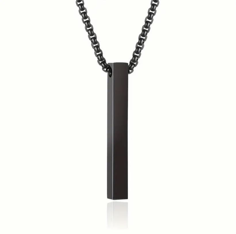 Rectangle Stainless Steel Pendant Necklace In Trendy Fashion Style