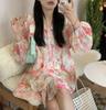 French Doll Collar Floral Dress Autumn New Niche Chic Design Skirt Loose Short Skirt Women