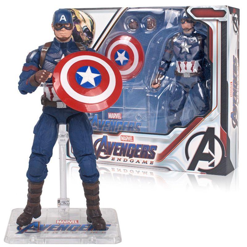 Avengers 4 Captain America Movable Pvc Action Figure With Bracket Box For Collectors