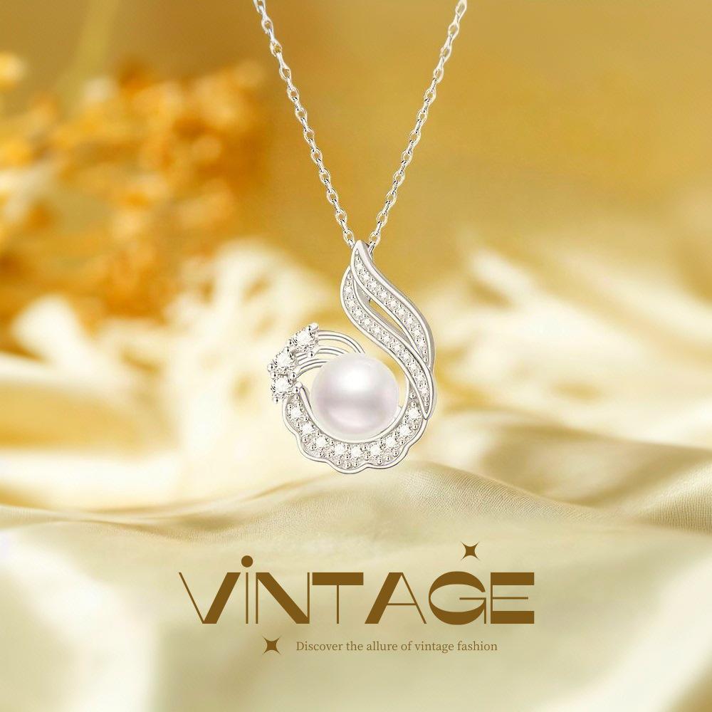 High-End Vintage Shell Pearl Pendant: Phoenix Clavicle Chain in S999 Sterling Silver - Luxurious Gift Necklace for Women