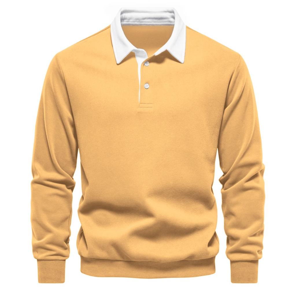 New Autumn Long Sleeve Polo Collar Sweatshirt, Plus Size European Trendy Casual Versatile High Quality Men's Hoodie