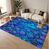 Fish Ocean Theme Soft Crystal Velvet Rug Custom Name & Text Print Non Slip Floor Rug for Bedroom Living Room