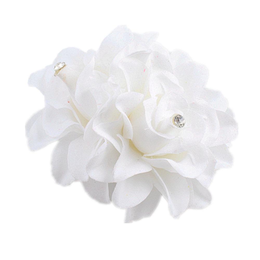 

Rhinestones Double Flower Hair Clip Large Rose Edge Clip Simple Floral Claw Clips Women Girls белый
