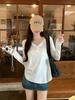 Pure Desire Grey V-neck Long Sleeve Sun Protection T-shirt for Women – Early Autumn Loose Chic Style