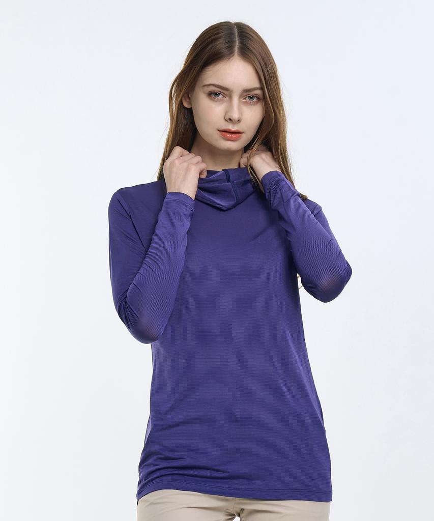 2ELA [2Pack] Sunshield Women'S Cooling Mask Neck Long Sleeve T-Shirt 5 Colors (Type B)