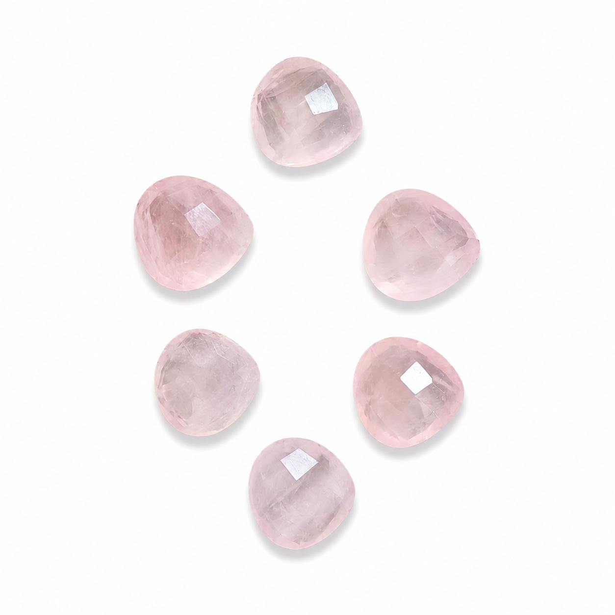 Natural Rose Quartz Heart Cabochon 12mm, AAA Rose Quartz Gemstone, Heart Shape Pink Quartz Loose Stone for Jewelry Making 12mm (1 Piece) розовый