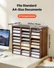 VEVOR Wood Literature Organizer 27 Compartments Office Mailboxes Brown, Countertop Literature Sorter for Files Documents Papers