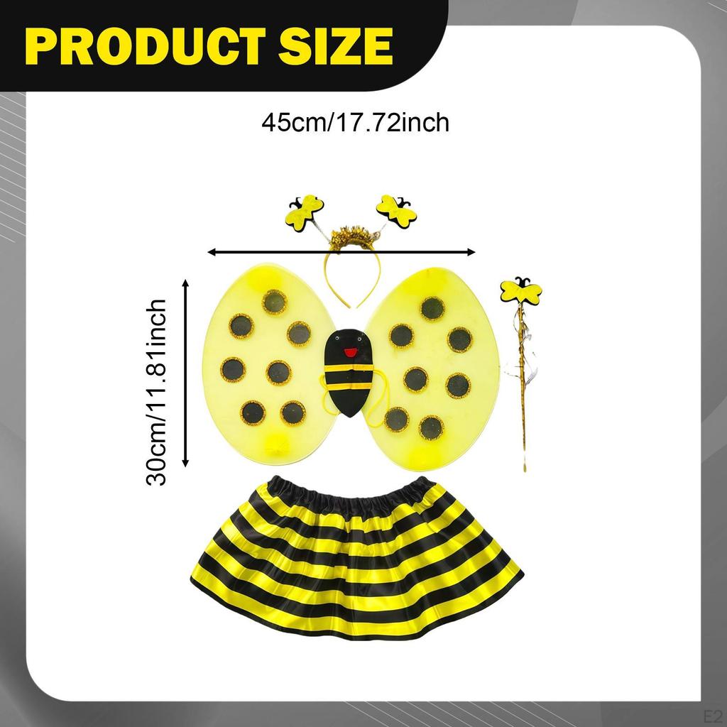 Bee Antenna Headband Skirt Kids Costume for Performance