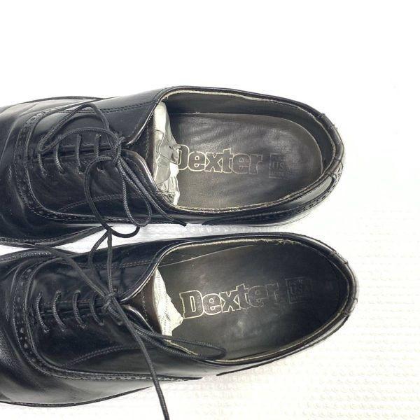 USED/80s 90s Vintage USA Made Dexter Size 8M 25.5 26.0cm Wholecut Dress Shoes Black