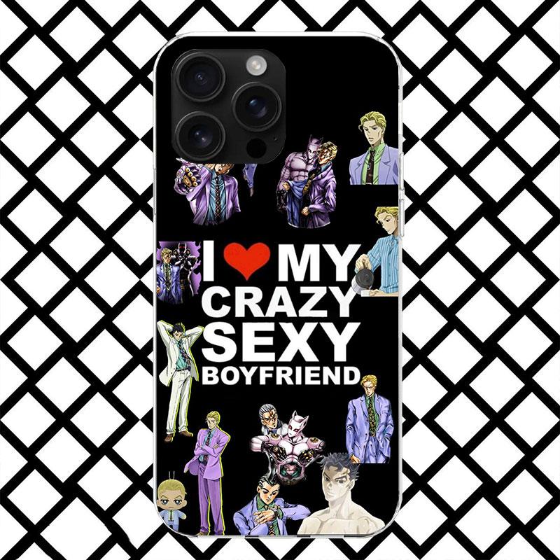 JoJo Kira Yoshikage Killer Queen Phone Case for iPhone 17 Air 16 16E 15 14 Plus 13 Mini 12 11 Pro Max 7 8 + SE 2020 Soft Cover F