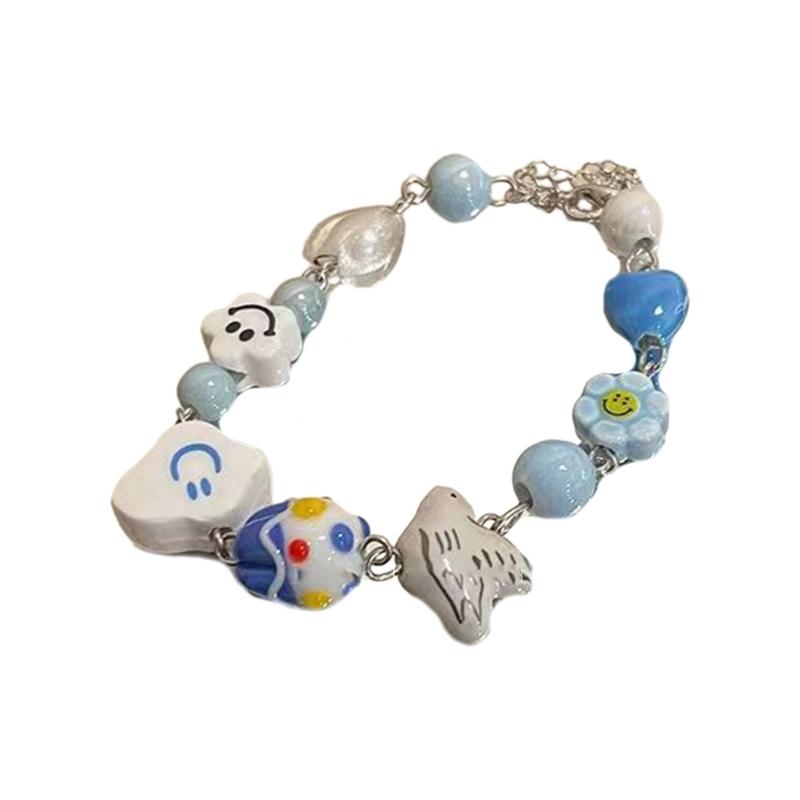 

Playful Ceramic Charm Bracelets Colorful Beaded Wristwear Fashion Bangle Friendship Wristbands Jewelry for Girls 1