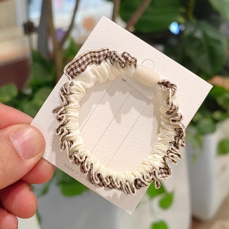 2025 Gumička do vlasů s krajkovým okrajem a sladkou vůní – Dámská gumička ve stylu tenkého střeva na drdoly a vlasové doplňky