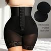 Women High Waist Tummy Control Butt Lifting Shapewear Pants With 3 Rows Buckle Zipper Crotch