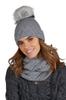 Messina Women' Winter Hat with Pompom Color Gray