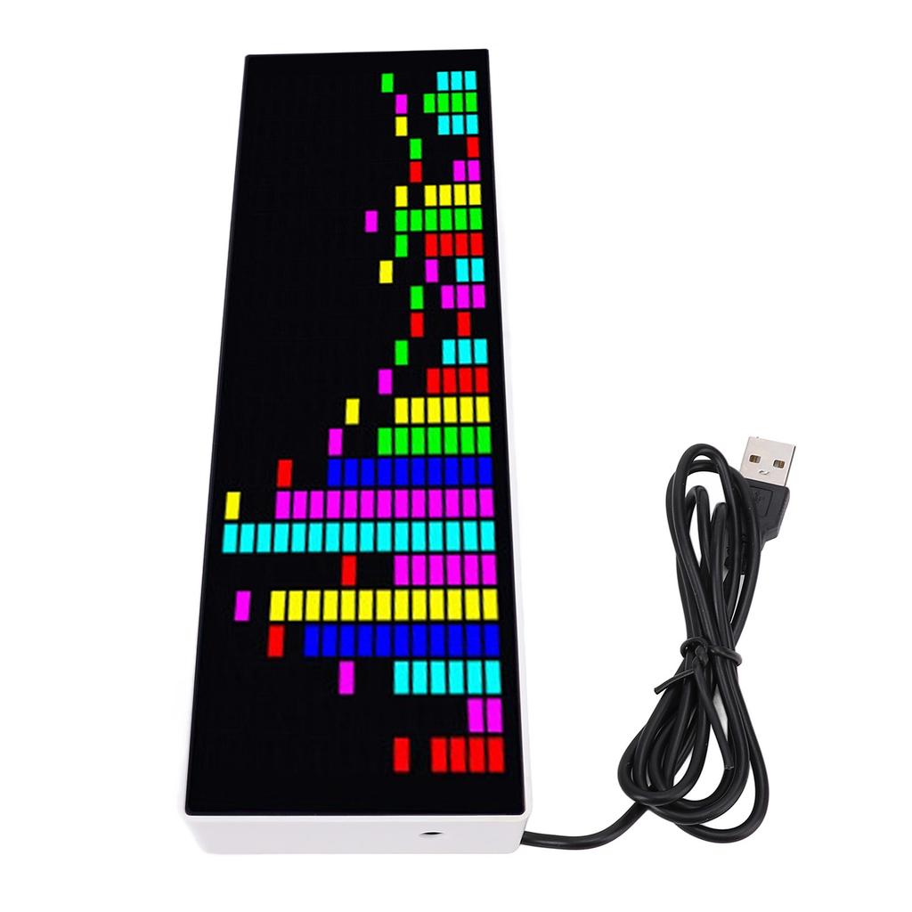 LEDowy wyświetlacz spektrum muzycznego zasilany przez USB, kolorowy RGB, sterowany głosem, rytmiczne światło z elektroniką