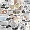 52Pcs Vintage Newspaper PVC Sticker Aesthetic Children's Korean Stationery School Supplies Scrapbooking DIY Decoration Sticker