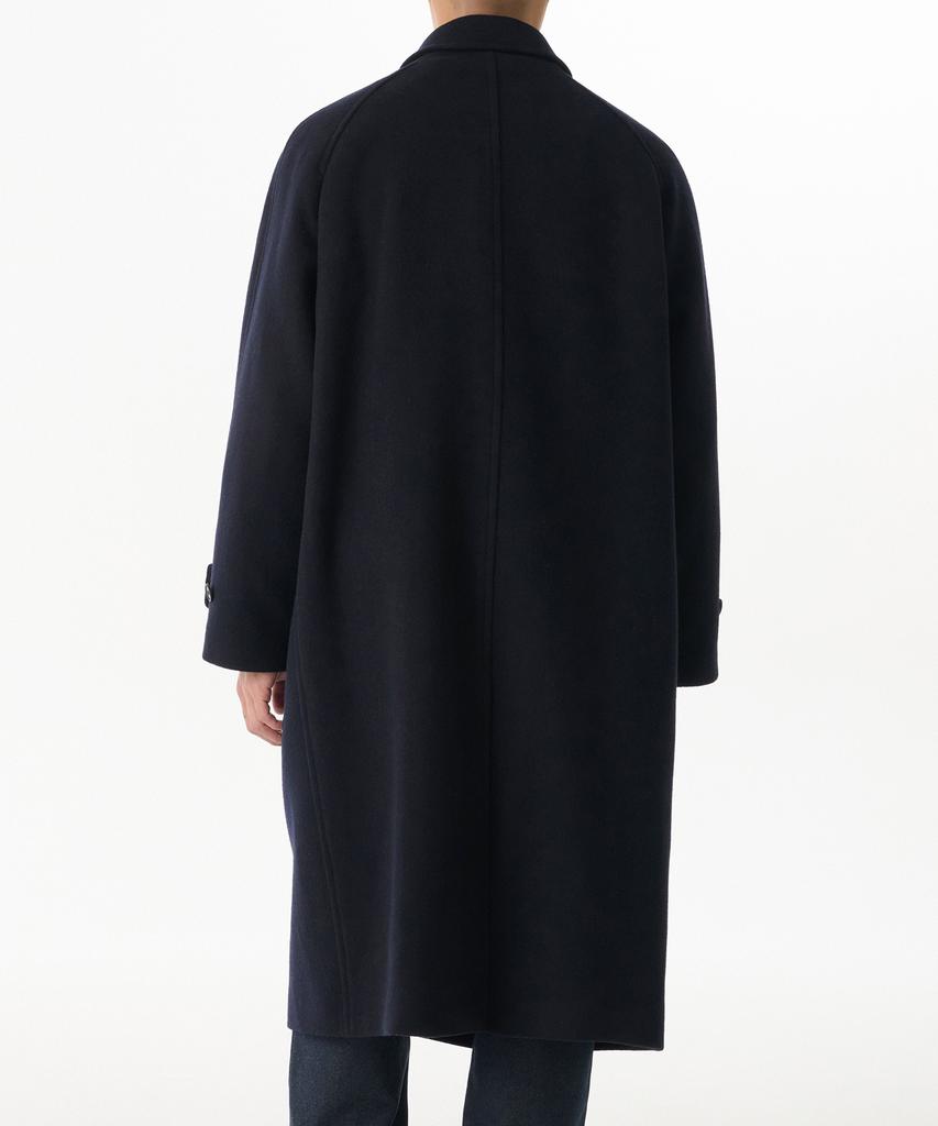 Musinsa Standard Wool Blend Oversized Muff Balmacaan Coat [Navy]