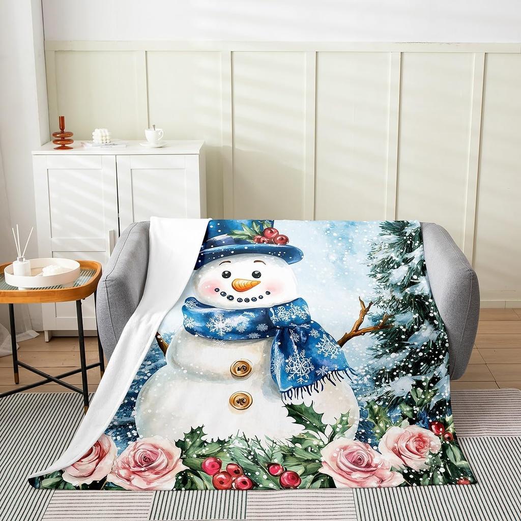 Black Santa Claus Fleece Throw Blanket Queen Kids Christmas Flannel Blanket Plush Fuzzy Xmas African American for Bed Couch