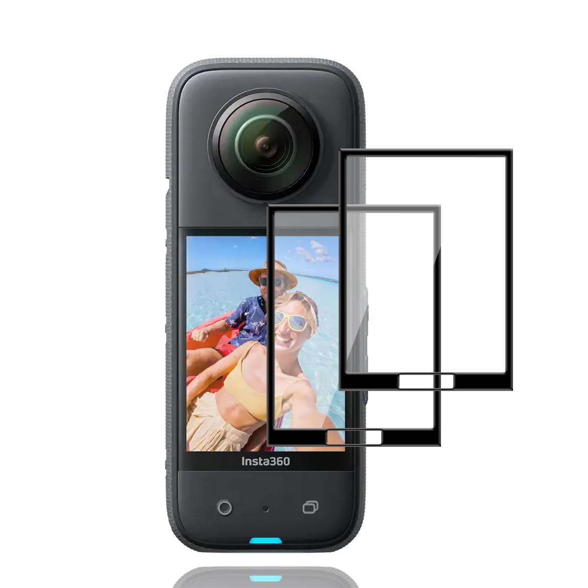 

из Insta360 X3 Glass Film 2 Insta360 X3 Film Материал Asahi Glass 9H Совместимость Insta360 [Набор 2] [Японская прочность]