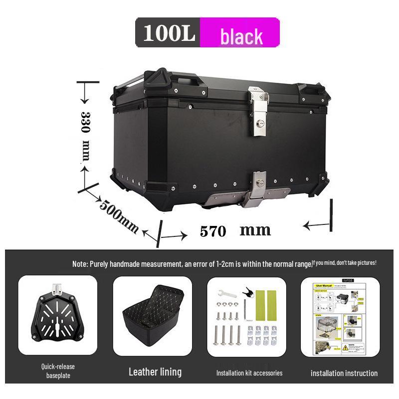 Quick-Release Waterproof Motorcycle Aluminum Tail & Side Boxes (28L-100L)