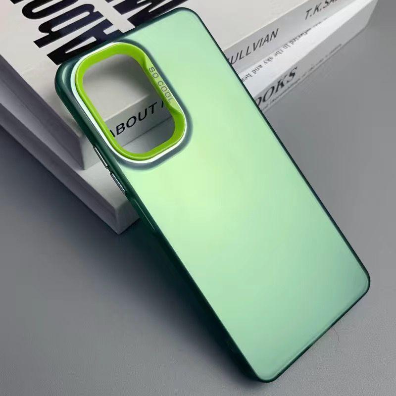 Matte Gradient Phone Case with Color-Block Lens Frame for Infinix HOT 60 5G 60i Pro Pro+ 50 4G 50i 40 40i 30i NFC 30 Play 20s 20 PLAY 12i 12