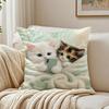 Vibrant Style Charming Kitten Pillow Case Breathable Organic Short Plush Cushion Covers Wrinkle-Resistant Soft Durable