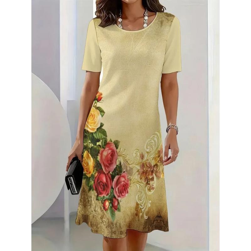Stylish Simple Women s Dress Loose Versatile Casual Dresses S