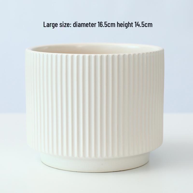 Ceramic Orchid Flower Pot - White Light Luxury, Minimalist Nordic Design for Indoor Living Room