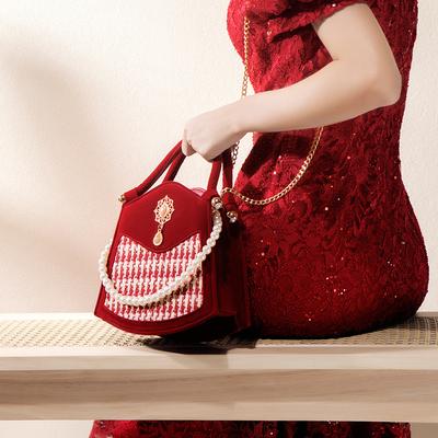 Ladies Bag Red Niche Handbag Wedding Gift Bride Female Wedding Bag Small Bag