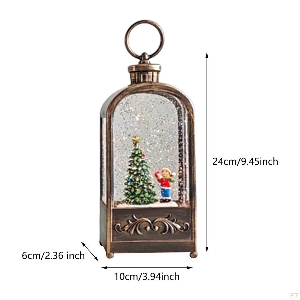 Christmas Music Box Fireplace Lantern Gift Nightlight Xmas Decor for Indoor Outdoor